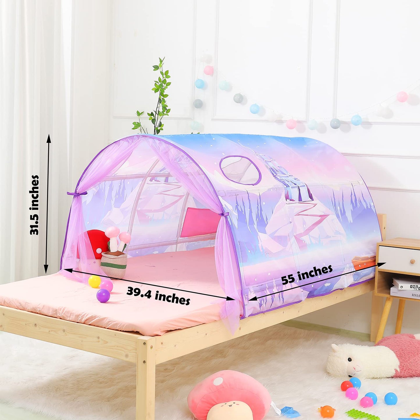 Bed Tent For Kids Lucky Castle Toddler Bed Tent Foldable Game House For Children Play Tents For Girls Boys Sleeping Canopy Playh