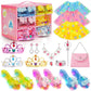 Meland Light Up Princess Dress Up - Dress Up Clothes For Girls With Skirts, Princess Purse & Light Up Play Shoes, Princess Toys Gift For Toddler Girls Age 3,4,5,6 Year Old For Birthday Christmas