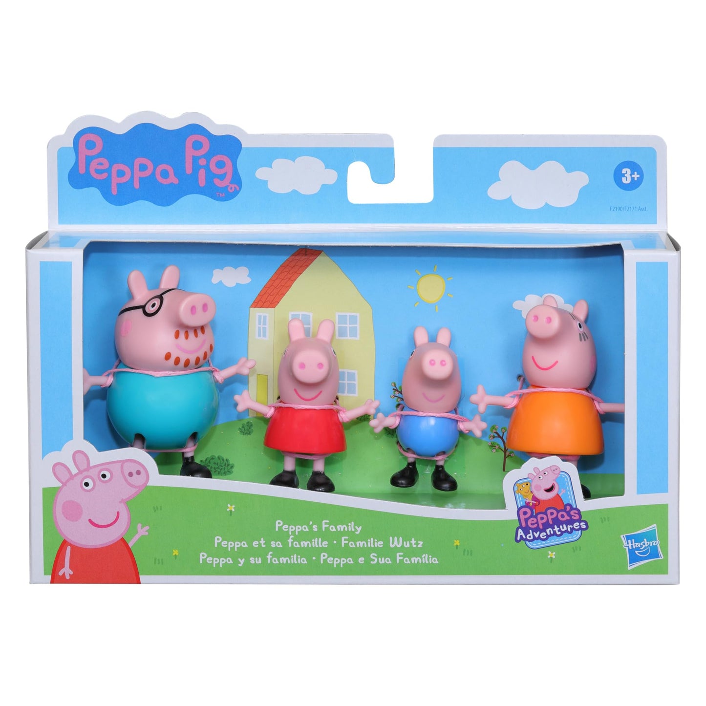 Peppa Pig Family Figure 4-Pack Toy - 4 Multicolor Plastic Figures, Ages 3+ - Model F2190
