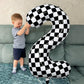 3Rd Birthday Number Balloons For Boys, 40 Inch Checkered Racing Foil 3 Balloons, Self Inflating Helium Black And White Big Numbe