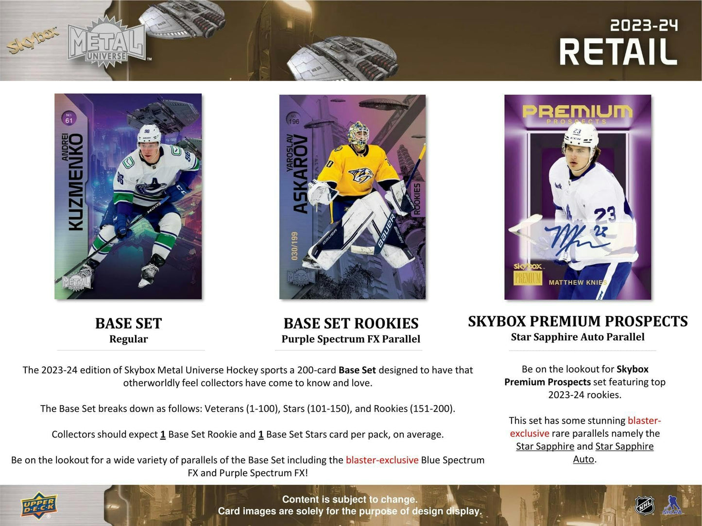 Upper Deck Skybox Metal Universe 2023-24 Hockey Card Blaster Box