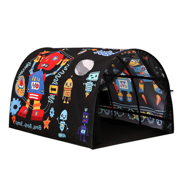 Crawlbo Kids Bed Tent Twin Beds - Zoos And Cars Wonder Play Tents Boys Girls Ventilated Indoor Play Tent Children Promotes Indep