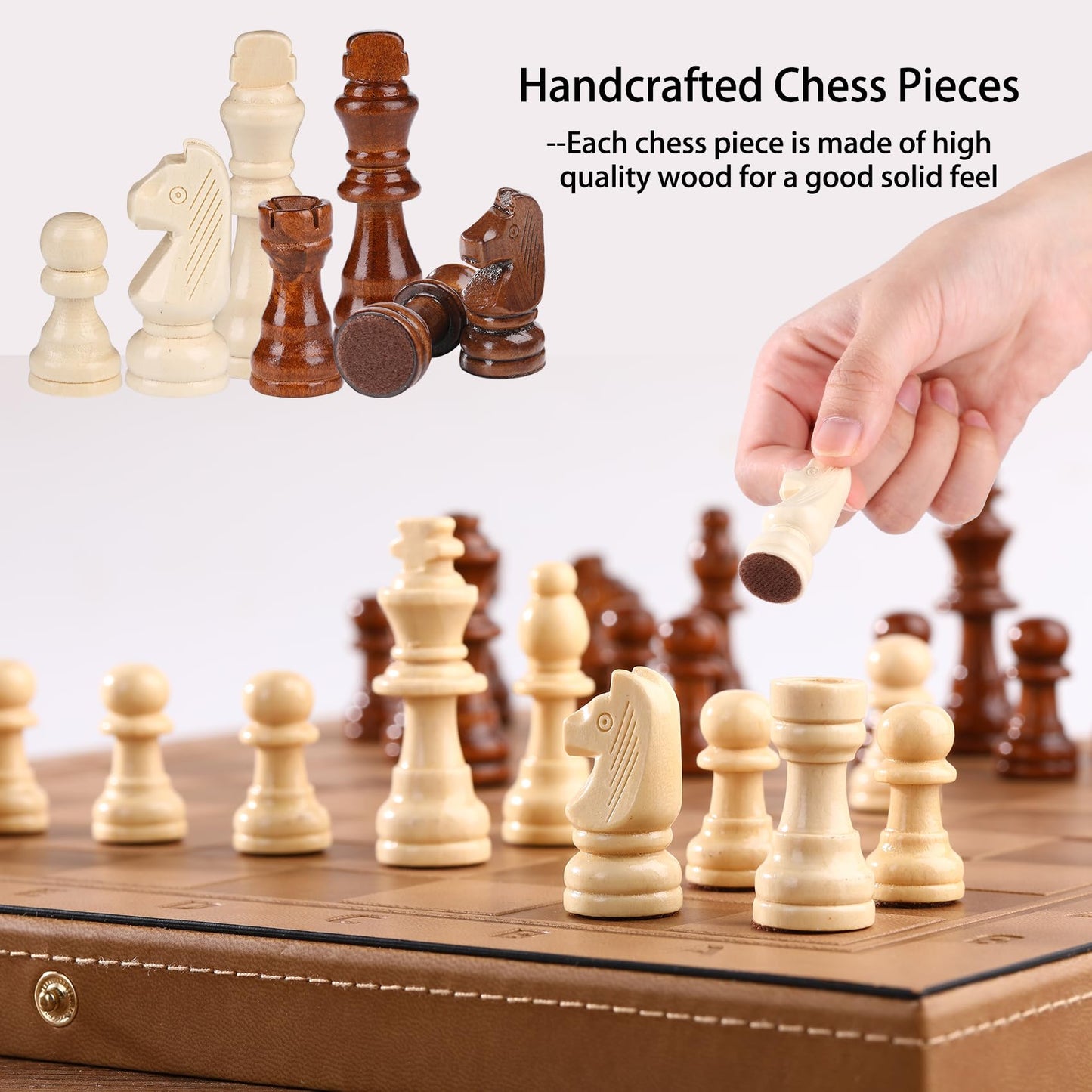 15'' Magnetic Chess Set & Checkers Set 2 In 1