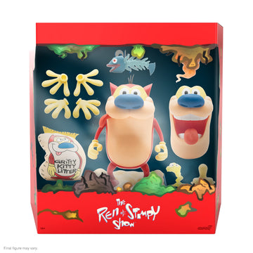 Super7 Ultimates! Ren And Stimpy - 7' Stimpy Action Figure With Accessories Classic Cartoon Collectibles And Retro Toys