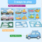 ASTARON 3D Magnetic Puzzle with 60 Puffy Stickers for Toddlers, 51 Pieces 3-in-1 Traffic Puzzles Preschool Education Learning Tr