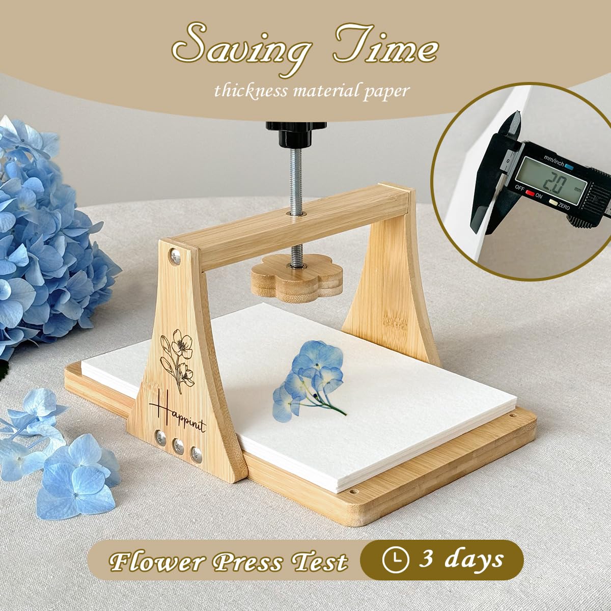 Happinit Large Flower Press Kit, 6 Layers 11 x7 Even Pressure Flower Pressed DIY Arts, Flower Pressing Kit for Adults, Dried Flo