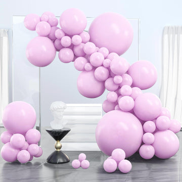 Partywoo Pastel Purplish Pink Balloons, 100 Pcs Pink Balloons Different Sizes Pack Of 36 Inch 18 Inch 12 Inch 10 Inch 5 Inch Pink Balloons For Balloon Garland Or Arch As Party Decorations, Pink-Q04