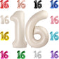 16 Balloon Number, Cream White Number 16Th Birthday Balloons 40 Inch, Sweet 16 Years Old Cream White Birthday Decorations For Bo