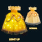 Uporpor Light Up Princess Costume Belle Girls Halloween Dress Beauty Kids Outfit Dressing Up Clothes For Play Toddler Christmas