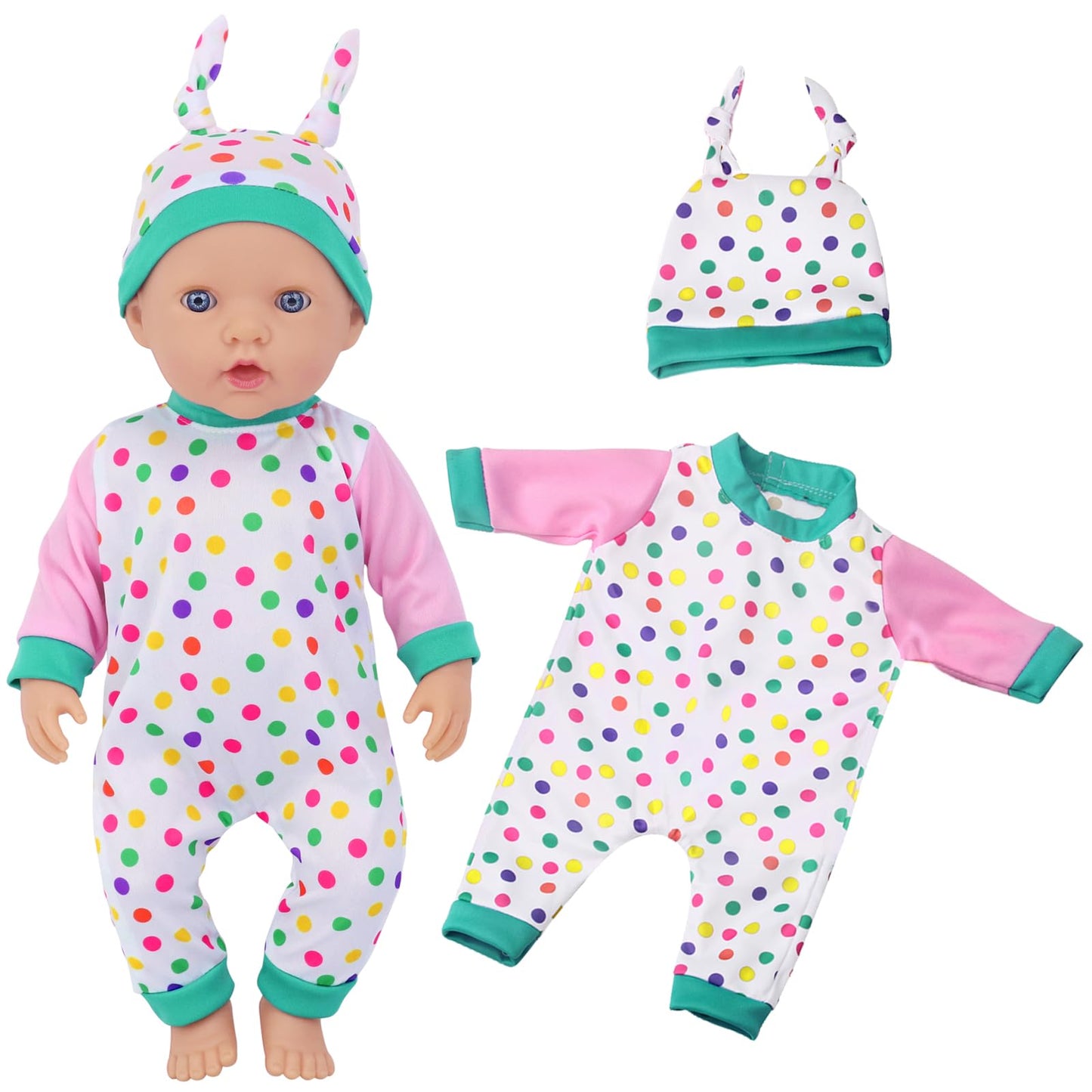 Unicorn Element 5 Sets Baby Doll Clothes For 14-18 Inch Dolls, Doll Pjs Outfits Playtime Jumpsuits Fit In 15 Inch Dolls Reborn,10 Pcs In Total Doll Clothes And Accessories For 18 Inch Girl Doll