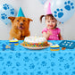 Paw Print Tablecloth, 3 Pack Large Size Plastic 54'X108' Dog Paw Print And Bone Sign Tablecloths, Cute Table Cover For Kids Boy Girl Dog Birthday Party Supplies- Blue