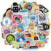 Waterproof Vinyl Stickers For Laptop Scrapbook Software Decals (50 Pcs Program Style)