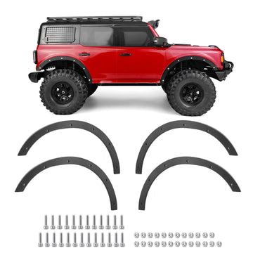 Zolikar 4PCS Stainless Steel RC Fender Flares Fender Delete Wheels for 1/10 Scale RC Crawler Car TRX4 Upgrades 2021 Bronco Acces