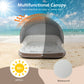 Giantex Canopy Island  Pool Float w/SPF50+ Retractable Detachable Sunshade  mature-themed w/2 Cup Holders High Backrest Armrest  71 x Island Inflatable Lounge  Load 440LBS