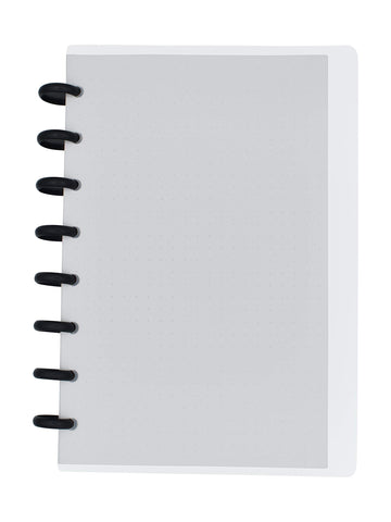 Eleven Discs Discbound Notebook, Junior Size, 1mm Poly Cover, Heavyweight Paper, 50 Dot Grid Sheets (Translucent)
