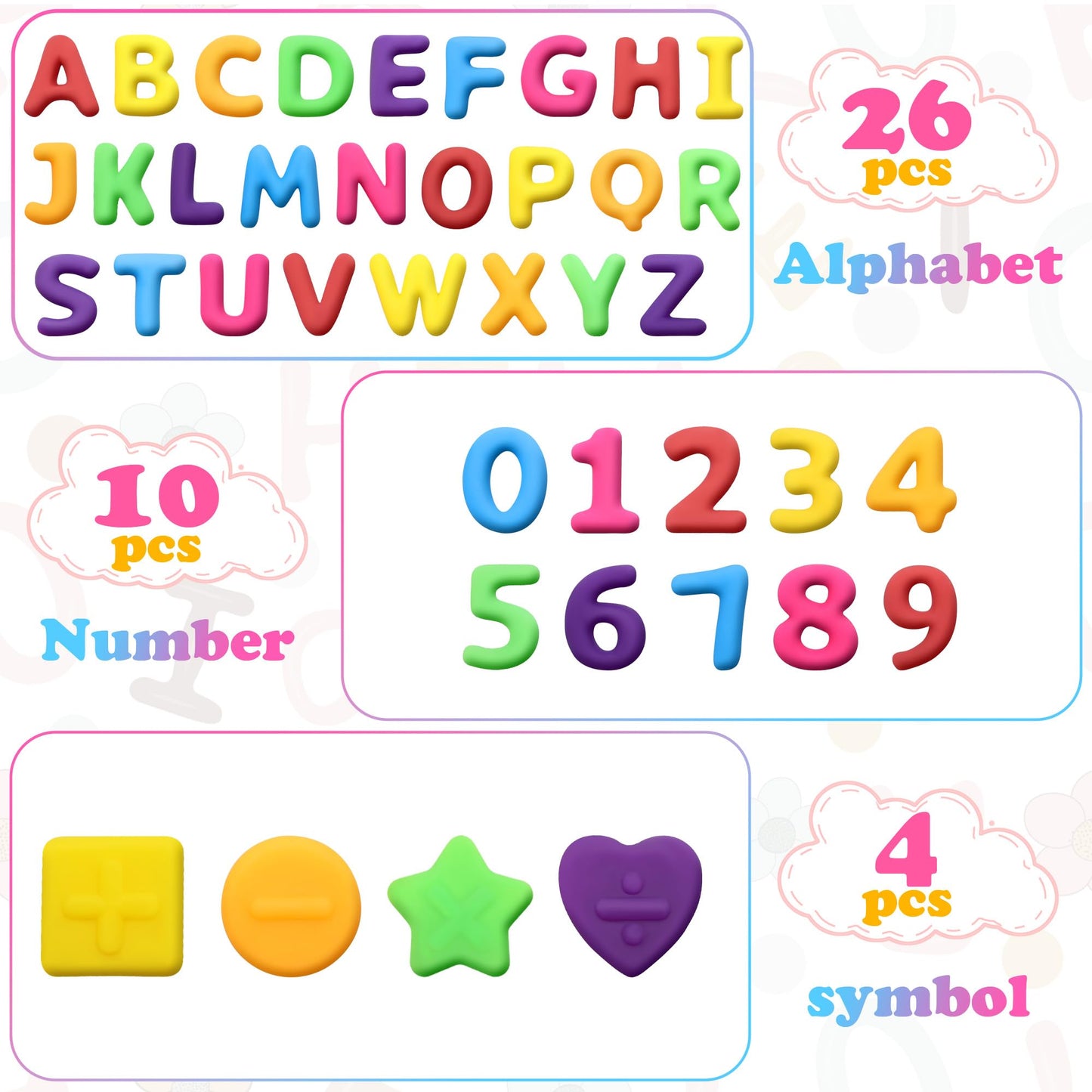 Kryfa Alphabet Learning Toys for Toddlers, 40 Pcs Colorful Sensory Bin Filler, Plastic, Ages 3-5, Perfect Stocking Stuffers