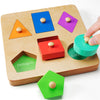 Edujoy Wooden Shapes Puzzles For Toddlers 1-3, Montessori Toys For 1 2 Year Old Boy Birthday Gifts, Shape Color Match Peg Puzzles, Learning Educational Toys For Toddlers Age 1 2 Year Old Girl