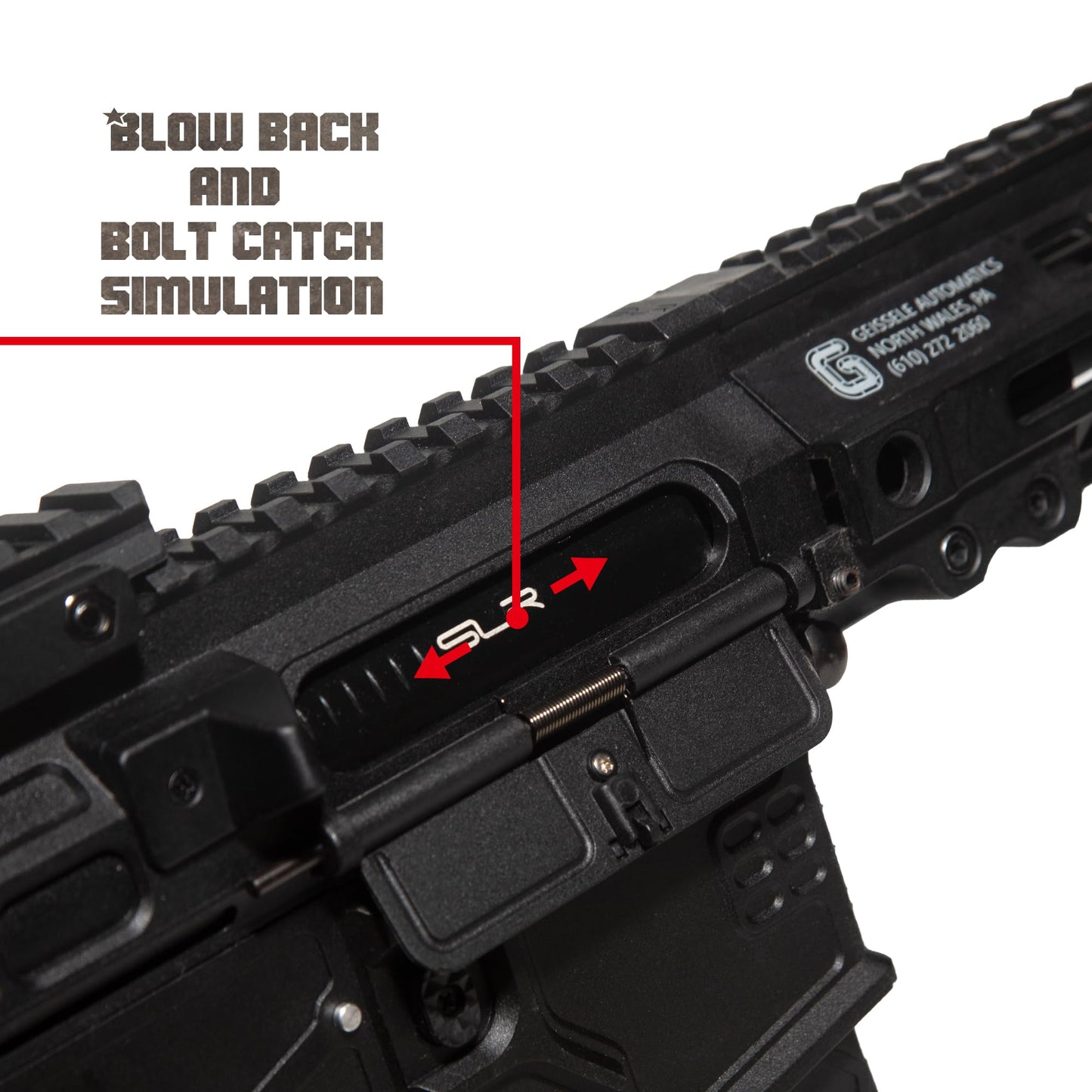 Emerbu Modified Gel Splatter Blaster Slr - V2 Gearbox With Metal Gearset - 11.1V High Power - Semi & Full Automatic Modes - High