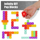 Pop Blocks Fidget Toys, Rainbow Silicone Popper Infinity Diy Building Blocks Cvc Words Learning Phonics Color Recognition Game A