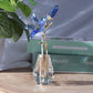 Movdyka Crystal Lily Flower Figurine With Stems, Handmade Collectible Statue For Decoration Mothers Day, Centerpiece, Valentines Day, Bridal Shower Gift Blue