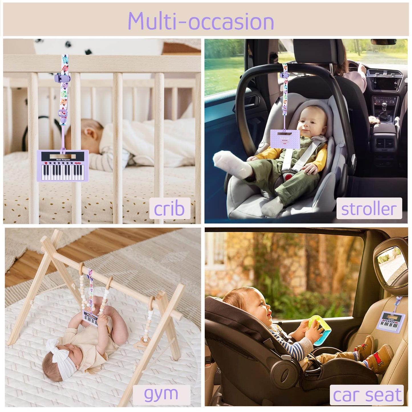 Unique Cute Silicone Newborn Baby Girl Shower Gifts Piano Teething Toy- Black and White High Contrast Visual Stimulation Develop