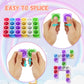 Fidget Toys For Kids, Transparent Silicone Popper Diy Building Blocks Cvc Words Learning Phonics Color Recognition Clarssroom Tool Anxiety Stress Reliever Toy (Transparent)
