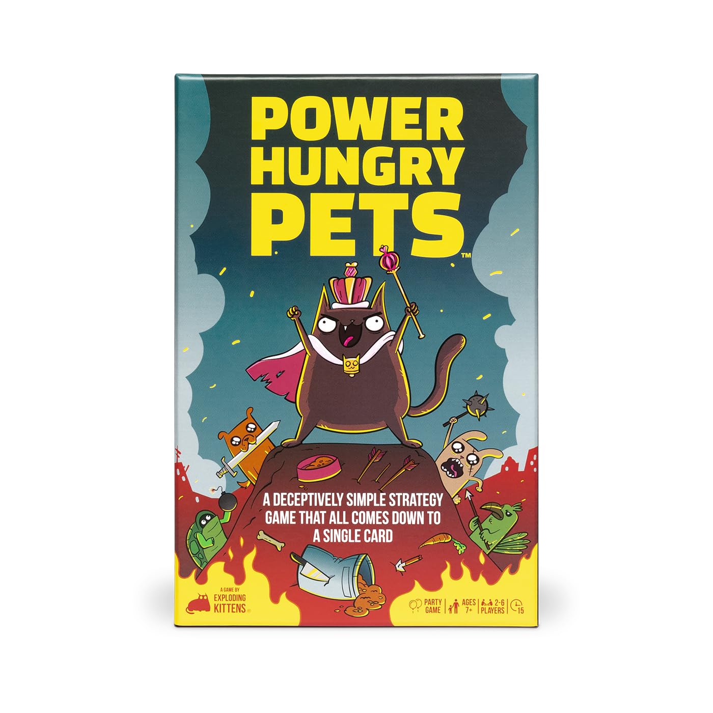 Power Hungry Pets by Exploding Kittens - 2-6 Players - Ages 7+ - 15 Minutes to Play - Strategic and Simple Card Game - Party Game  Family Game Night  Kid and mature-themed Card Game