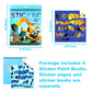 Sticker For Kids Ages 4-8,8-10 Sticker Paint Books, Stickers For Kids Sticker Book For Birthday Party Favor Gift, Car Road Plane Travel Toy Activity Books (Animal+Ocean+Insect+Vehicle)