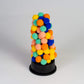 CMYK The Fuzzies Stacking Game - Multicolor Soft Fuzzballs Tower, 5x5x10 inches, Model 6920, Acrylic Material
