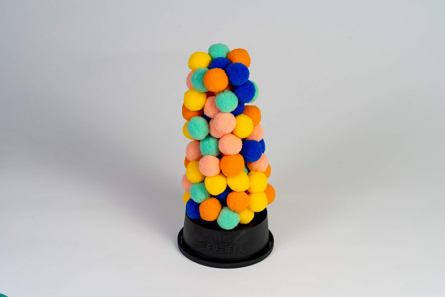 CMYK The Fuzzies Stacking Game - Multicolor Soft Fuzzballs Tower, 5x5x10 inches, Model 6920, Acrylic Material