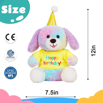 Cuteoy Happy Birthday Dog Musical Stuffed Animal Shaking Singing Dancing Plush Puppy Toy Electric Interactive Animated Plushies