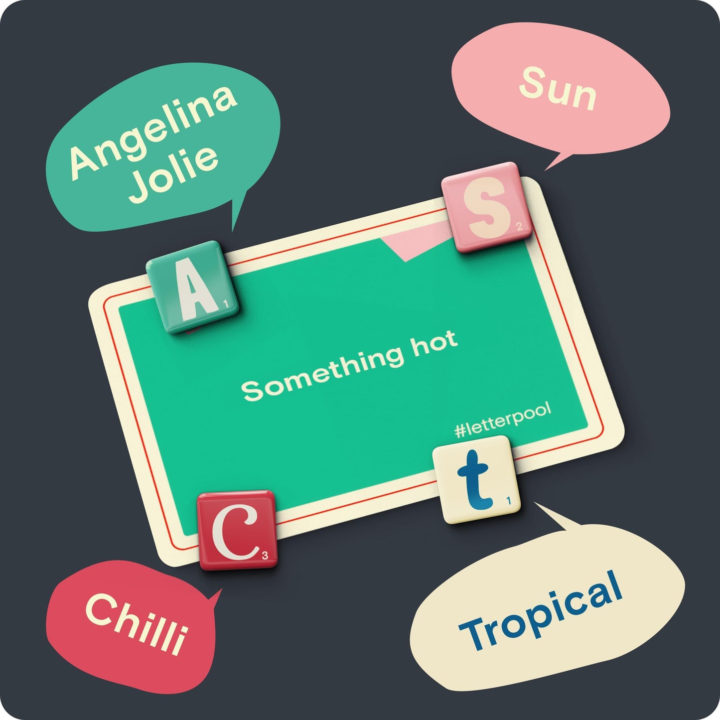 Letterpool: Fast Thinking Word games for mature-themeds and Family - Funny Board games for mature-themeds Party games mature-themed games for Family game Night Board games for Teens mature-themed Board games game Night 2 + Player
