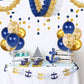 Toniful 4 Set Navy Blue Gold Balloon Centerpieces For Table,Balloons Stand Kit For Graduation Decorations Class Of 2024 Party De