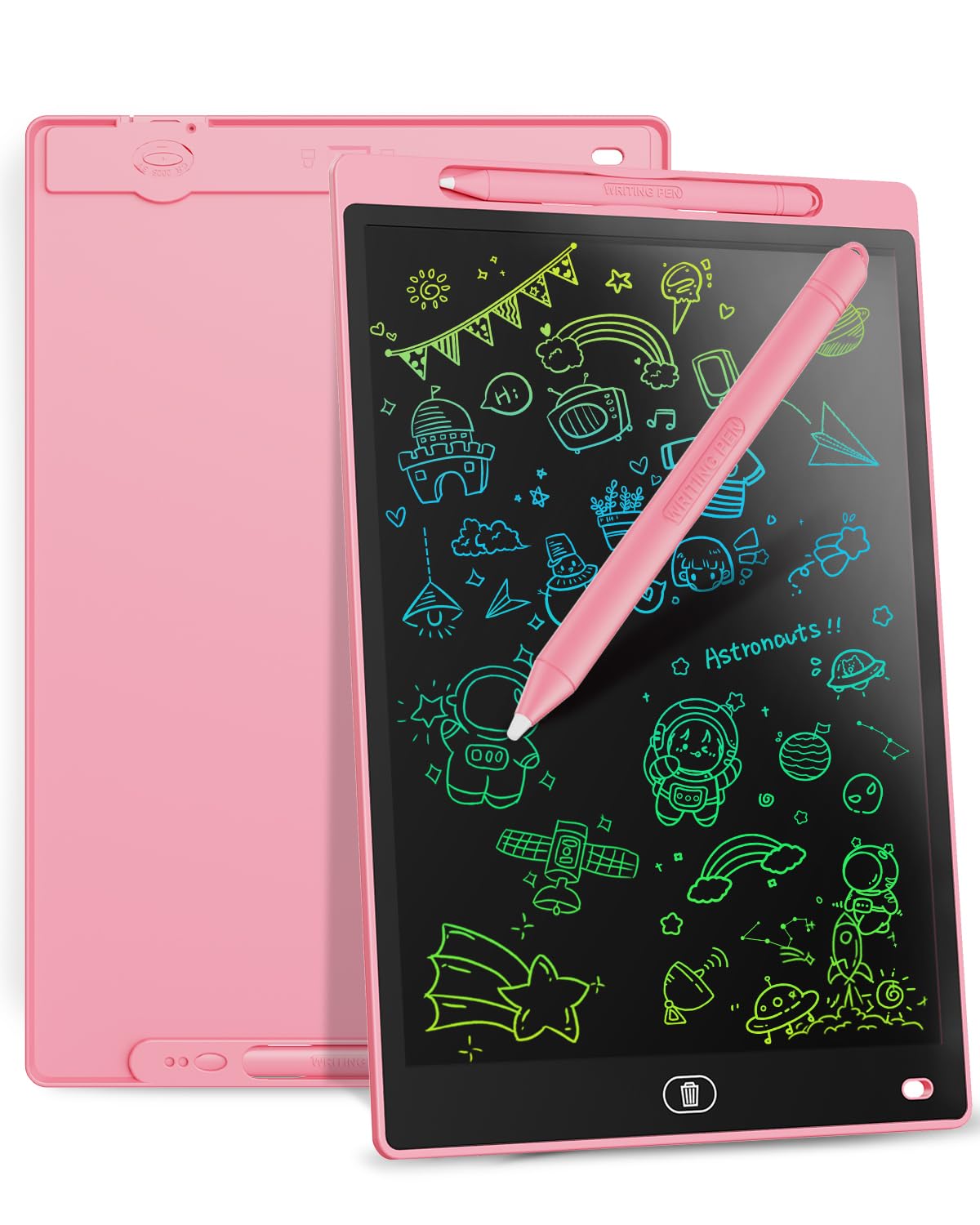Genialba LCD Writing Board 16 Inches, Colourful Electronic Tablet, Portable Erasable Drawing Board, Graphic Tablet for Children 