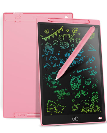 Genialba LCD Writing Board 16 Inches, Colourful Electronic Tablet, Portable Erasable Drawing Board, Graphic Tablet for Children 
