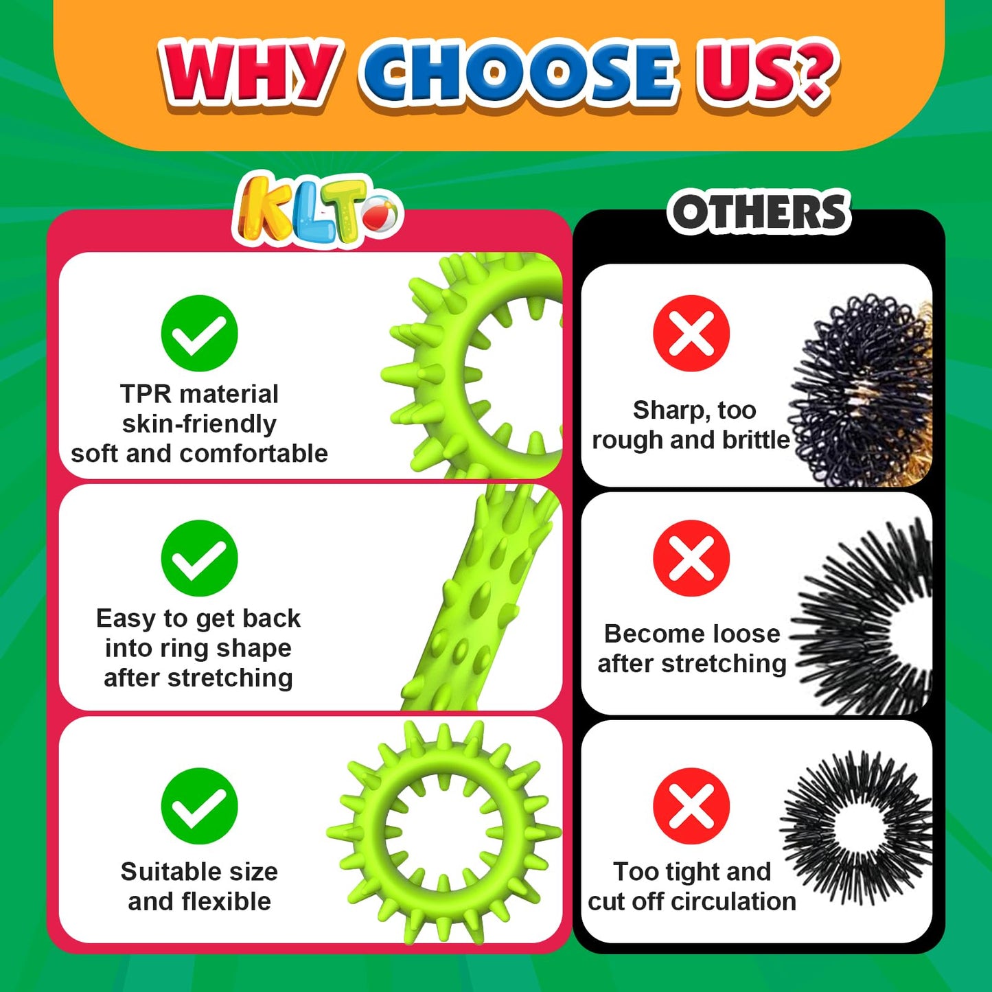 Kids Sensory Toys Fidget Rings: 50 Pack Textured Sensory Rings Stress Toys For Kids With Autism Calming - Bulk Fidgets For Stude