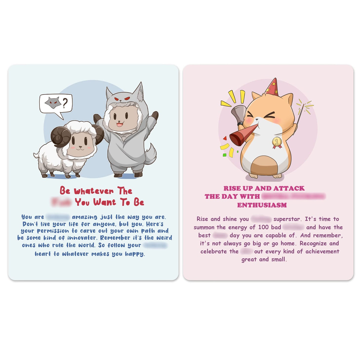 Lacunas Affirmies Profanity Affirmation Cards Deck - Treat Your Fine A** Self - 50 Positive Affirmations For People Who Like To Say F***