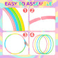 Syhood 12 Pcs Toy Color Hoop Plastic Detachable Adjustable Hoop Light Weight Exercise Hoop Fitness Hoop Equipment Toy Waist Ring for mature-themed Party Game Dance  3 Sizes(Green  Pink  Yellow  Blue)