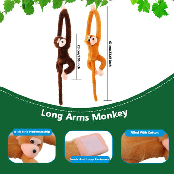 6 Pack Monkey Stuffed Animal Plush - 24 Inch Hanging Monkey Toy for Birthday Animal Party Favor