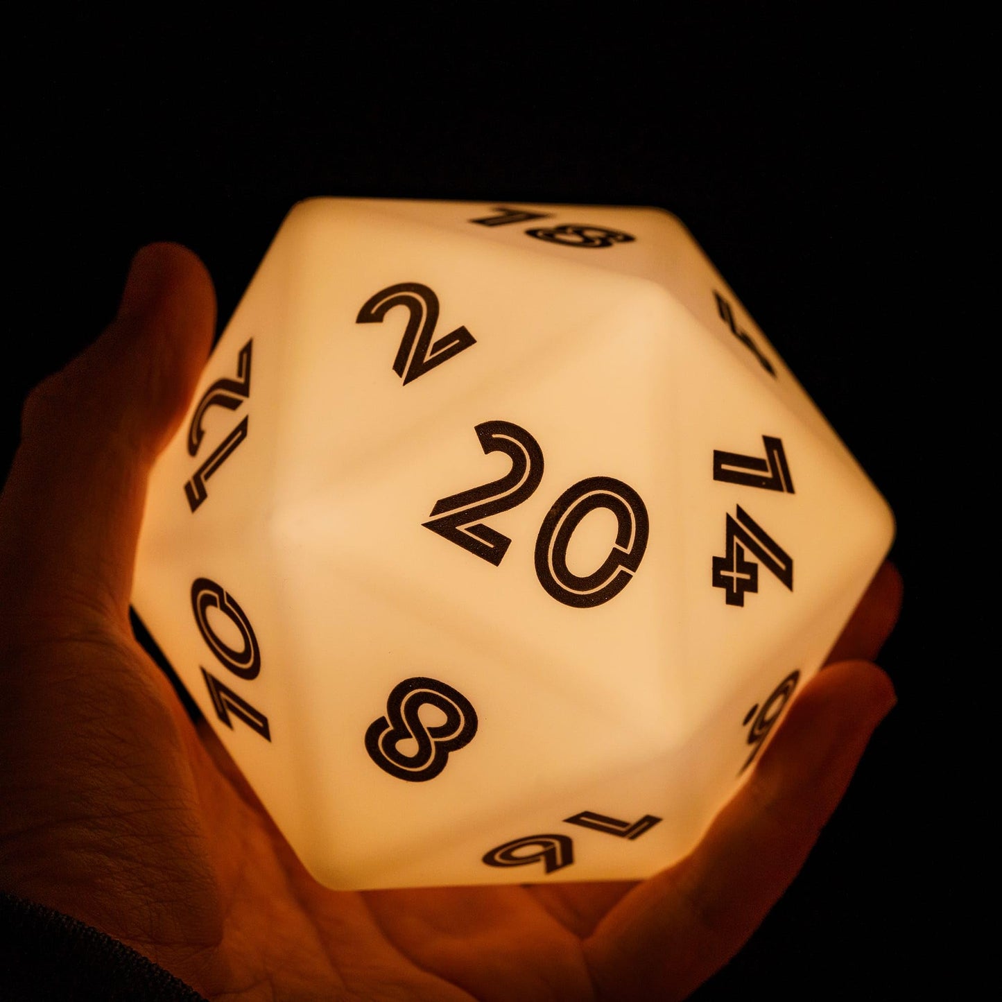 KSNDie Large D20 LED Dice, 86mm White DND Dice, 20 Sided Dice Color Changing Light Polyhedral Dice D&D for MTG Dungeons and Drag