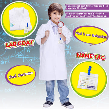 Unglinga 30 Experiments Science Kit For Kids With Lab Coat, Chemistry Set Stem Toys Birthday Gifts For Boys Girls, Scientist Costume Role Play Tools Educational Learning Set
