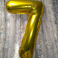 Number 7 Balloon 40 Inch Gold Seven Birthday Decorations, 7 17 27 70 Year Old Balloon, Mylar Foil Balloon Number For Engagement,