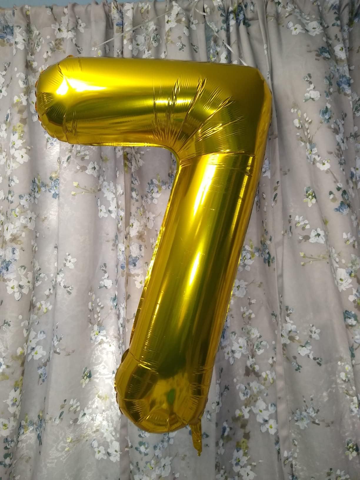 Number 7 Balloon 40 Inch Gold Seven Birthday Decorations, 7 17 27 70 Year Old Balloon, Mylar Foil Balloon Number For Engagement,