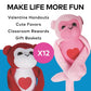 Fun Express Stuffed Gorillas - 12 Pieces, Cotton, Pink/Red, Great for Valentine's Day Decor and Favors, Model 13933412