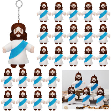 Shappy 12 Pcs Mini Stuffed Jesus Plush Toy Nativity Plush Little Jesus Figures Christmas Decorations Christian Figure Bulk Relig