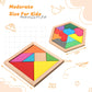 Jerify 8 Pack Wooden Hexagon Puzzles Children Educational Puzzle Blocks Shape Pattern Block Geometric Tangram Jigsaw For Kids Ad