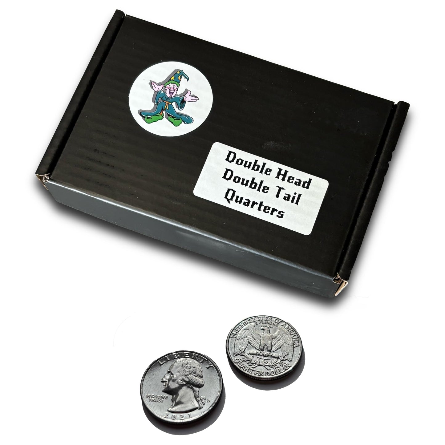 Teds Sterling Magic Genuine US Double Sided Quarter Coins with Instructions for Magic Tricks (2 Coins, 1 Double Heads and 1 Dou