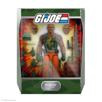 Super7 Ultimates! G.I. Joe Roadblock - 7' G.I. Joe Action Figure With Accessories Classic Cartoon Collectibles And Retro Toys