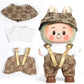 AICase for 17cm Doll Clothes/Outfit Clothes Set for 17cm Doll 2 Piece Set Hat Clothing Boys and Girls Stylish Adorable Dolls Clothes Accessories_Brown