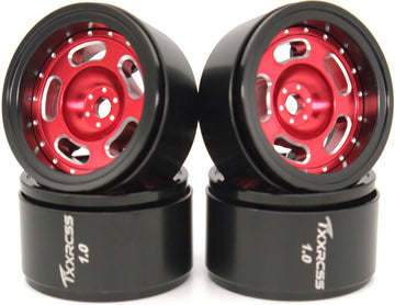 TxXrcss RC 1.0 Beadlock Wheels Offsets -2 Aluminum Rims for AX24 1/18 TRX4M All 1/24 Scale SCX24 Deadbolt RC Crawler Car Wheels 